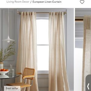European Linen Curtain in Flax - Quince